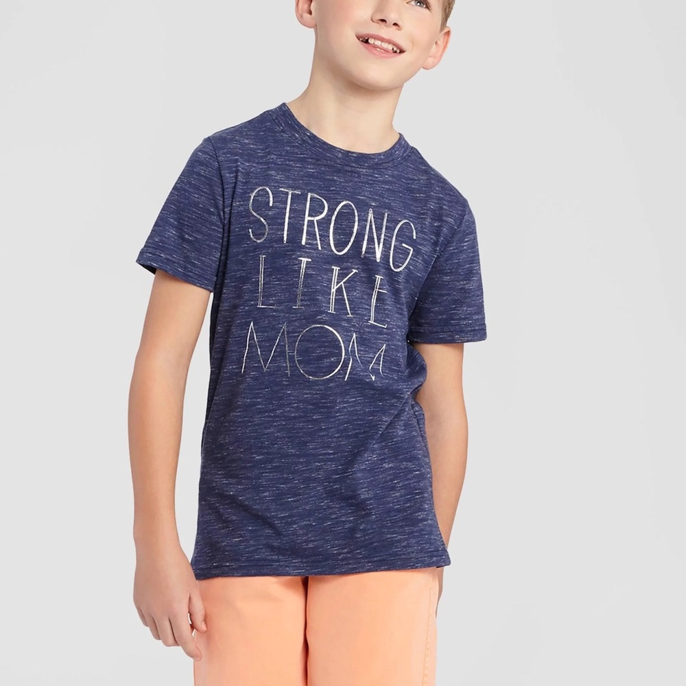 Cat and jack strong like mom tee blue 18m